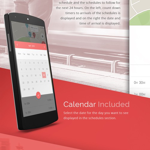 Android design with the title 'Beautiful design for a transit app'