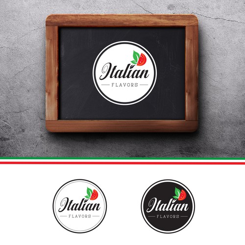 Italian cuisine logo with the title 'Logo for Italian Flavors Food Truck'
