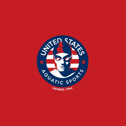 Swim design with the title 'Logo design for the United States Aquatic Team'