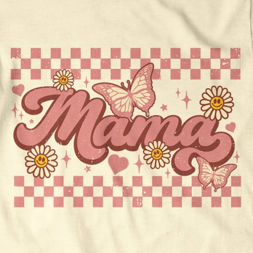 Floral t-shirt with the title 'Design t-shirt motherhood'