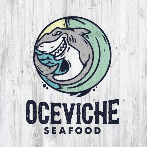 Seafood logo with the title 'OCeviche Seafood'