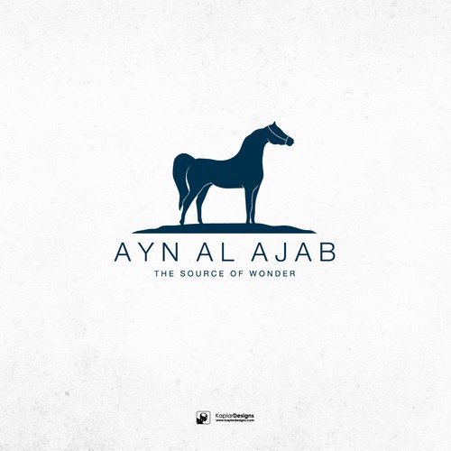 Arabic logo with the title 'Elegant Arabic Horse'