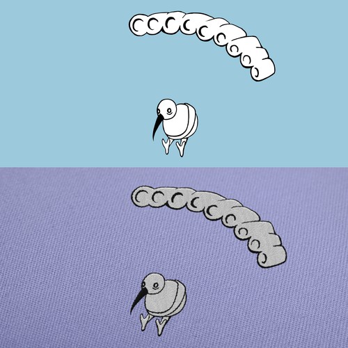 Parachute design with the title 'Parachuting Kiwi Logo'