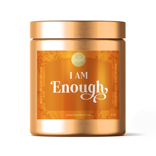 Candle label with the title 'Label for Candle Company'