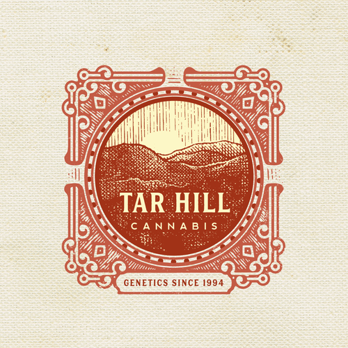 Red logo with the title 'Logo for a premium quality cannabis producer'