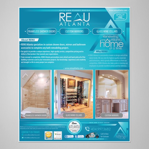 Magazine ad design with the title 'Create a Simple and Effective Home Service Ad for a National Magazine.'