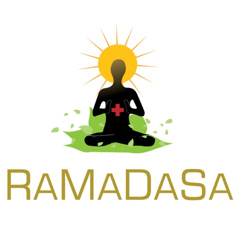 Health and fitness logo with the title 'Kundalini yoga - RaMaDaSa'