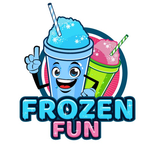 Ice cream shop design with the title 'Frozen Fun Logo'