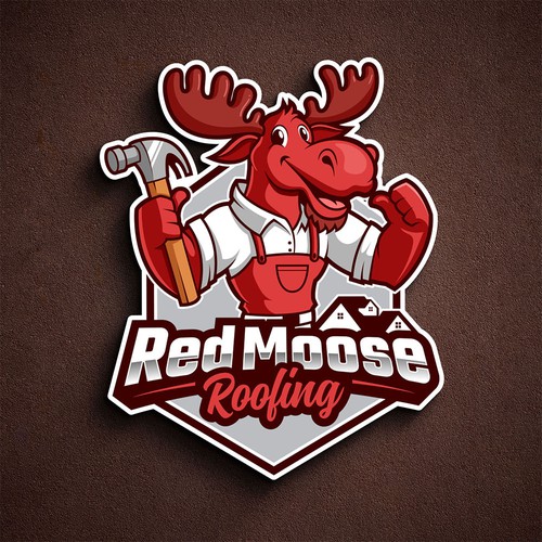 Carpentry logo with the title 'Red Moose Roofing'