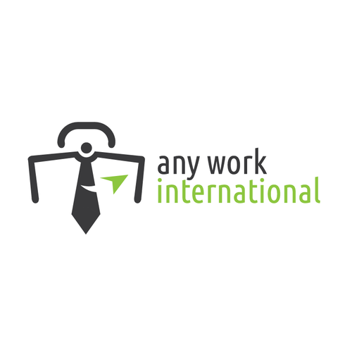 Briefcase design with the title 'Any Work International'
