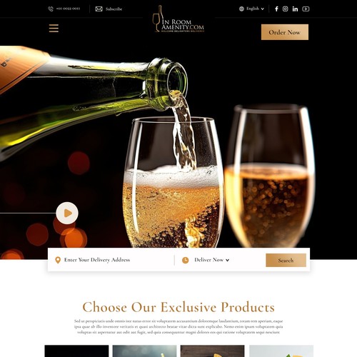 Room design with the title 'Hotel Room Services Landing Page'