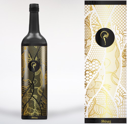 Pattern label with the title 'luxury wine label'