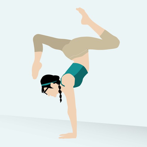 Yoga illustration with the title 'Yoga Illustration'