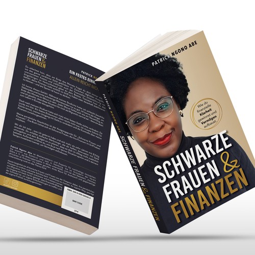 Portrait book cover with the title 'Schwarze Frauen & Finanzen – Non-Fiction Book Cover'