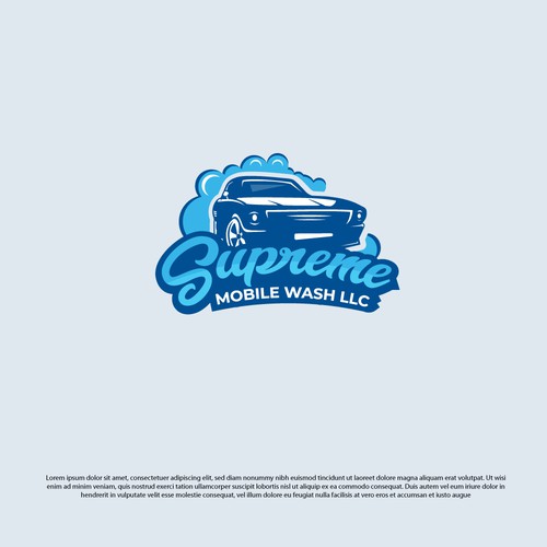 Carwash logo with the title 'Mobile wash logo Design'