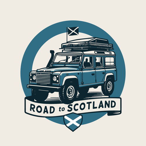 Driving logo with the title 'Vintage logo for car door/social media'