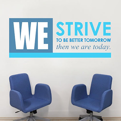 Wall art design with the title 'Typography—Wall Lettering of Company's Core Values'