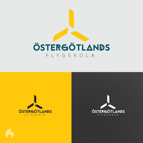 Aviation brand with the title 'Östergötlands Flygskola logo design'