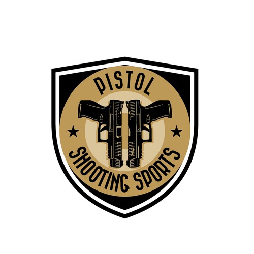 Shooting design with the title 'Retro style logo for "Pistol Shooting Sports"'
