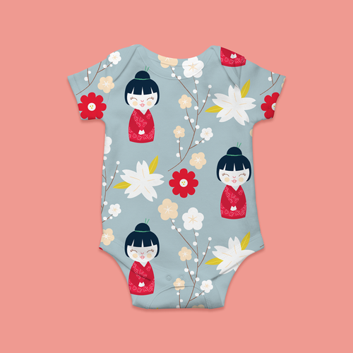 Pattern t-shirt with the title 'Baby onesie'