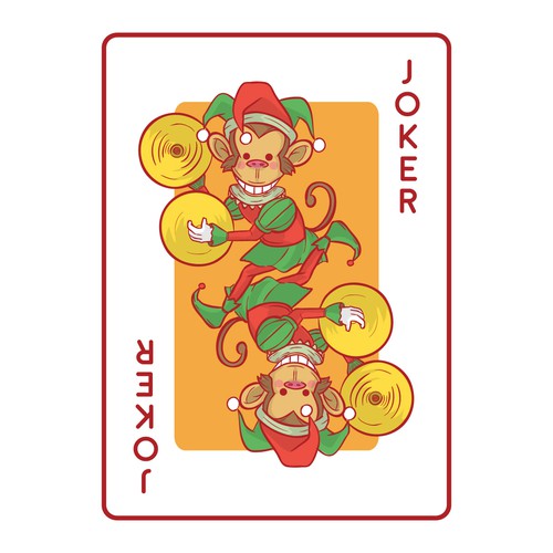 Joker design with the title 'Character design concept for christmas playing card'