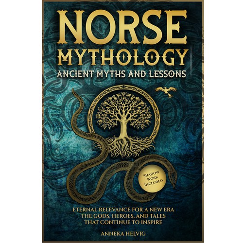 Scandinavian design with the title 'Book cover for Norse Mythology'
