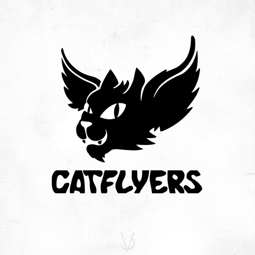 Cute cat logo with the title 'Catflyers'