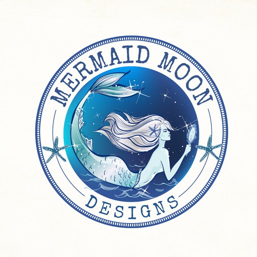 Beach design with the title 'Mermaid logo theme for Mermaid Moon lifestyle brand '