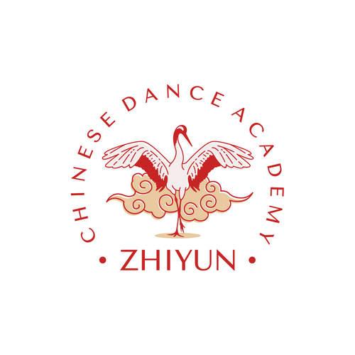 Crane logo with the title 'Logo Concept for Zhiyun Chinese Dance Academy'