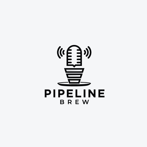 Coffee cup logo with the title 'This is for a B2B marketing podcast logo design.'