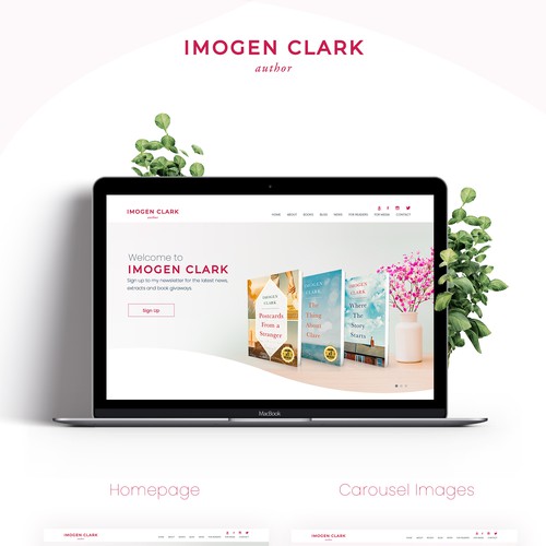 Author website with the title 'Website Design  for a bestselling author'