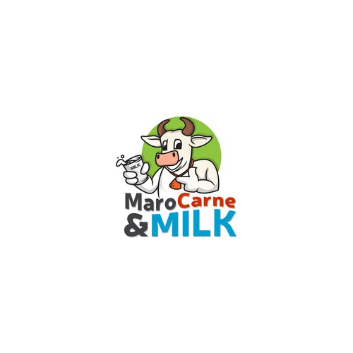 Milk logo with the title 'character logo design for MaroCarne&Milk'