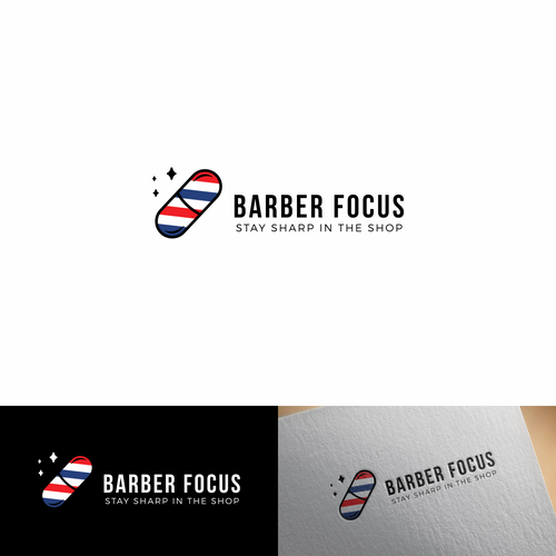Supplement logo with the title 'Clever and Modern Logo for Barber Focus'