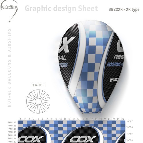 Hot air balloon design with the title 'Winner!  Hot Air Balloon contest'