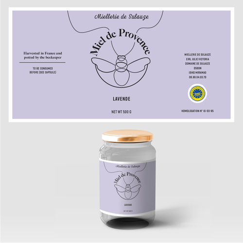 Sophisticated label with the title 'Honey Product Label'