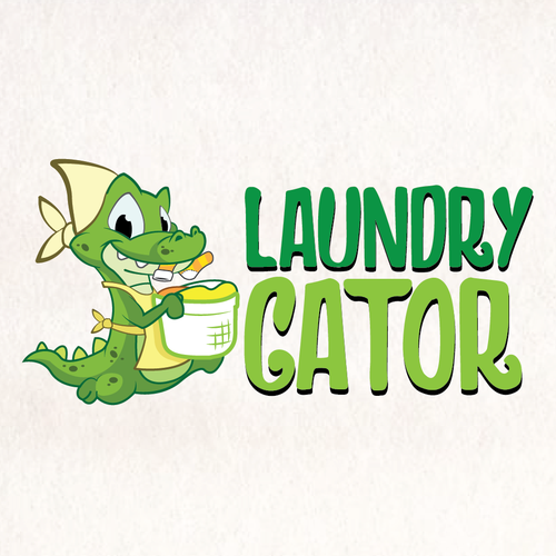 Dry cleaner logo with the title 'Laundry Gator'