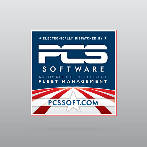 Trailer design with the title 'Sticker design for PCS Software'