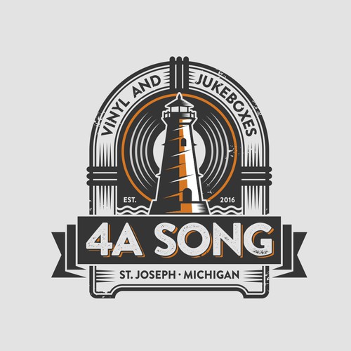 Logo with the title '4A Song Logo - Vinyl and Jukeboxes'