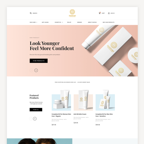 Sketch website with the title 'Cosmetic eCommerce Store'