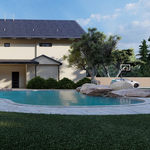 Exterior design with the title 'Texas Hill Country Exterior House Remodel'