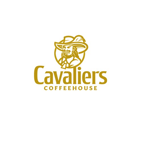 One-color design with the title 'Cavaliers Coffeehouse Logo'