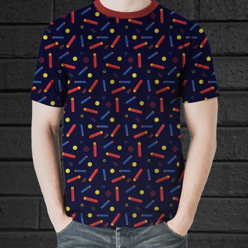 Cool t-shirt with the title 'T-shirt design with Nerf darts.'