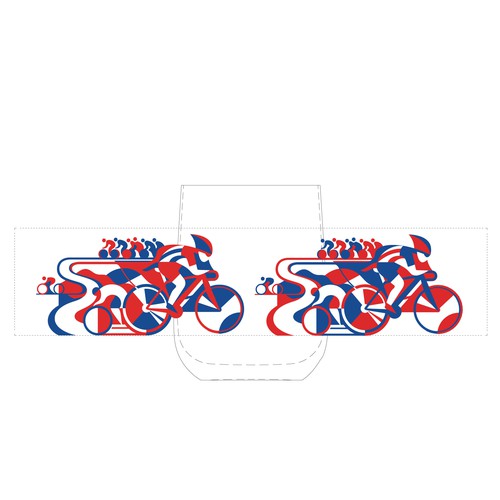 Bike illustration with the title 'Tour de France Drinking Glass Illustration'