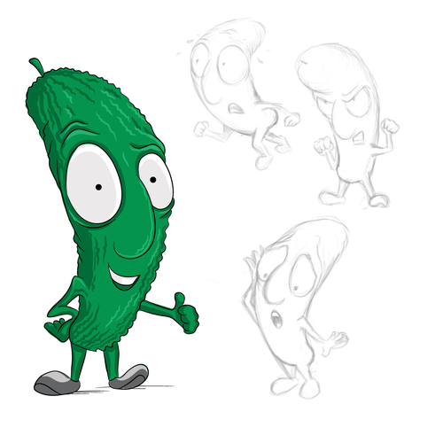 Pickle design with the title 'Fun Pickle Mascot'
