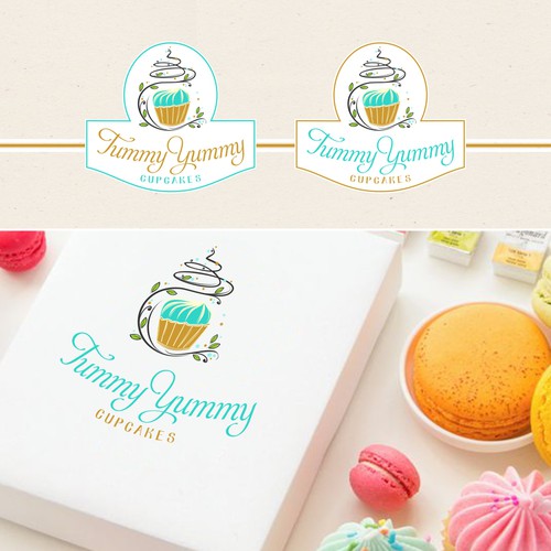 Cupcake design with the title 'Logo concept for amazing cupcakes!'