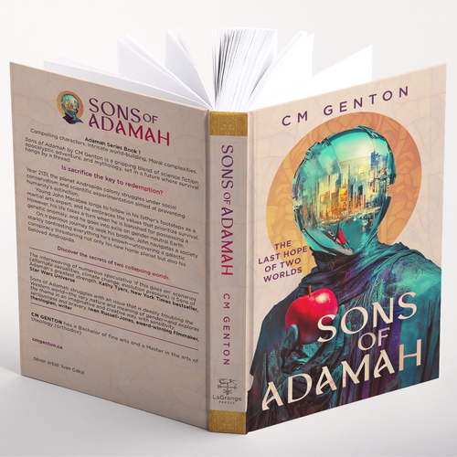 Religious book cover with the title 'Sons of Adamah'