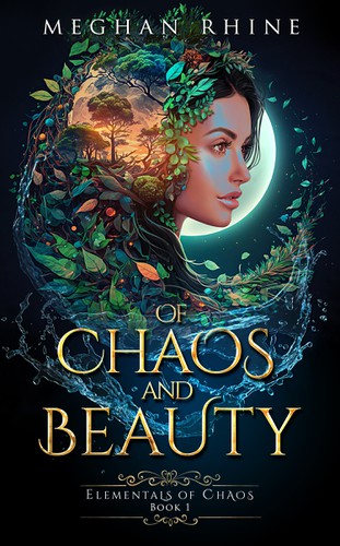 Fantasy book cover with the title 'Of Chaos and Beauty'
