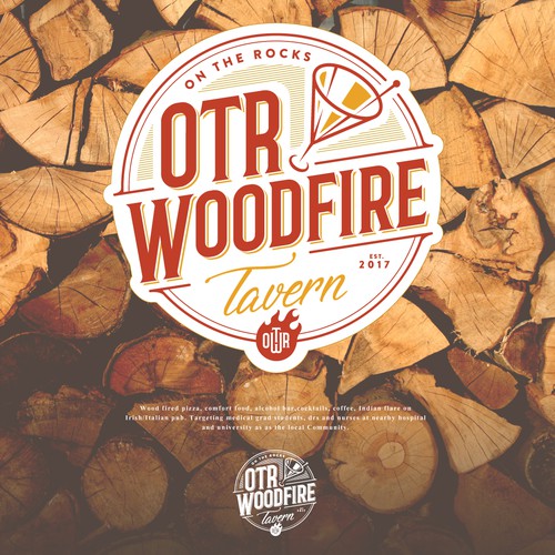 Cocktail logo with the title 'OTR Woodfire'