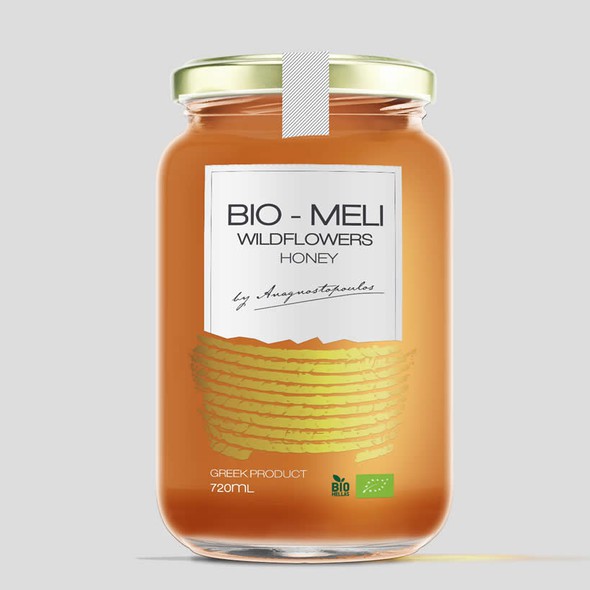 Health label with the title 'Bio Meli Wildflowers Honey'