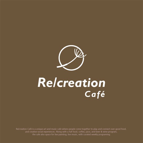 Dandelion design with the title 'Logo Re/creation Cafe'